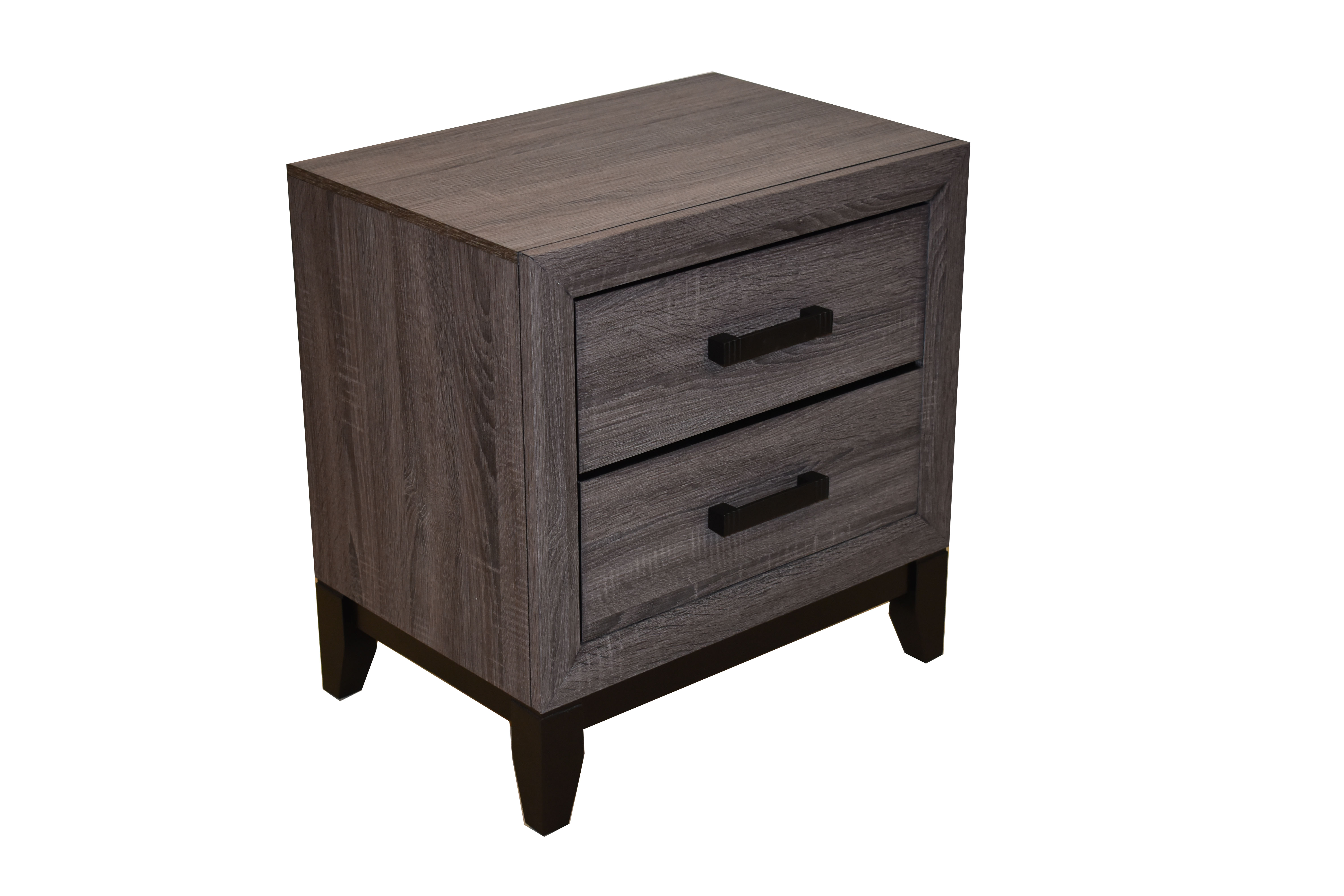 Sierra Contemporary Style 2-Drawer Nightstand Made with Wood in Gray